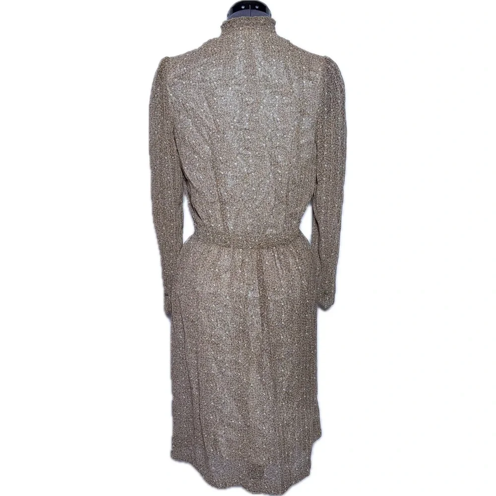 Vtg 70s 80s Prairie Secretary Dress Set Cottagecore Brown Floral 36-28-38 ODOR